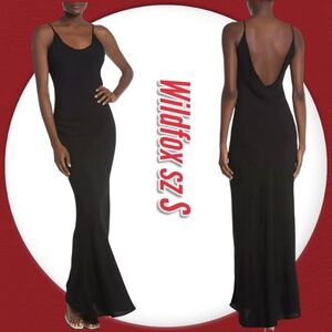 NWT WILDFOX Black Slip Maxi Dress  Sz S